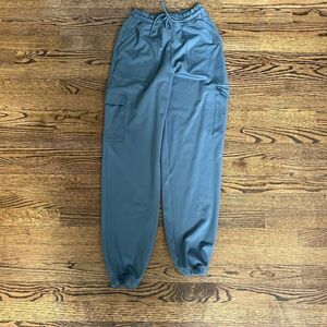 Gilly Hicks Active Recharge Women's Gray Blue Drawstring High Rise Cargo Joggers